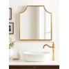 imageKate and Laurel Travis Modern Scalloped Arch Wall Mirror 26 x 28 Gold Decorative Scallop Arched Bathroom Mirror for Over Sink or for Use as Living Room Wall Decor Accent
