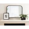imageKate and Laurel Travis Modern Wide Basket Arch Wall Mirror 36 x 28 Black Decorative Wide Arched Bathroom Mirror for Over Sink or for Use as Living Room Wall Decor Accent
