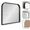 imageKate and Laurel Travis Modern Wide Basket Arch Wall Mirror 36 x 28 Black Decorative Wide Arched Bathroom Mirror for Over Sink or for Use as Living Room Wall Decor Accent