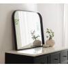 imageKate and Laurel Travis Modern Wide Basket Arch Wall Mirror 36 x 28 Black Decorative Wide Arched Bathroom Mirror for Over Sink or for Use as Living Room Wall Decor Accent