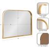 imageKate and Laurel Travis Modern Wide Basket Arch Wall Mirror 36 x 28 Gold Decorative Wide Arched Bathroom Mirror for Over Sink or for Use as Living Room Wall Decor Accent