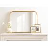 imageKate and Laurel Travis Modern Wide Basket Arch Wall Mirror 36 x 28 Gold Decorative Wide Arched Bathroom Mirror for Over Sink or for Use as Living Room Wall Decor Accent