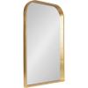 imageKate and Laurel Travis Modern Basket Arch Wall Mirror 24 x 36 Gold Decorative Arched Bathroom Mirror for Over Sink or for Use as Living Room Wall Decor Accent