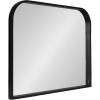 imageKate and Laurel Travis Modern Wide Basket Arch Wall Mirror 36 x 28 Black Decorative Wide Arched Bathroom Mirror for Over Sink or for Use as Living Room Wall Decor Accent