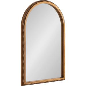 imageKate and Laurel Chaston Vintage Beaded Arch Wall Mirror 20 x 30 Gold Traditional Ribbed Vintage Bathroom Mirror for Over Sink for Use as Living Room Wall Decor
