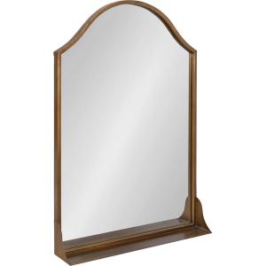 imageKate and Laurel Gramera Traditional Scalloped Arched Wall Mirror with Shelf 20x30 Gold Decorative Glam Arch Mirror with Display Ledge and Sleek FinishGold