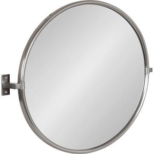 imageKate and Laurel Taurus Modern Pivot Mirror 26 x 24 Gold Decorative Adjustable Wall Mirror with Pivoting Base for Glamorous Wall DcorSilver