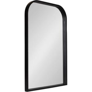 imageKate and Laurel Travis Modern Basket Arch Wall Mirror 24 x 36 Black Decorative Arched Bathroom Mirror for Over Sink or for Use as Living Room Wall Decor Accent