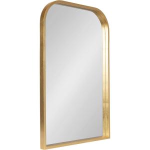 imageKate and Laurel Travis Modern Basket Arch Wall Mirror 24 x 36 Gold Decorative Arched Bathroom Mirror for Over Sink or for Use as Living Room Wall Decor Accent
