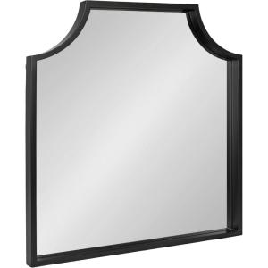 imageKate and Laurel Travis Modern Scalloped Arch Wall Mirror 26 x 28 Black Decorative Scallop Arched Bathroom Mirror for Over Sink or for Use as Living Room Wall Decor Accent