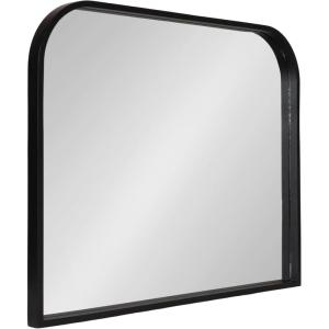 imageKate and Laurel Travis Modern Wide Basket Arch Wall Mirror 36 x 28 Black Decorative Wide Arched Bathroom Mirror for Over Sink or for Use as Living Room Wall Decor Accent