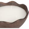 imageKate and Laurel Alessia Scalloped Round Metal Candle Bowl 8 Inch Diameter Gold Modern ThreeWick Unscented Candle with Decorative Bowl for Living Room DecorBronze