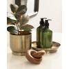 imageKate and Laurel Anaya Wooden ThreePiece Decor Accent Set Walnut Brown and Antique Brass Set of 3 Modern Tabletop Decor Set Including Planter Pot Accent Tray and Wooden KnotWalnut Brown and Gold