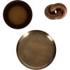 imageKate and Laurel Anaya Wooden ThreePiece Decor Accent Set Walnut Brown and Antique Brass Set of 3 Modern Tabletop Decor Set Including Planter Pot Accent Tray and Wooden KnotWalnut Brown and Gold