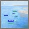 imageKate and Laurel Calm Waters Framed Canvas Wall Art by Giuliana Lazzerini 22 x 22 Sylvie Greywash Coastal Beach Landscapes Art for Wall Decor Living Room Bedroom