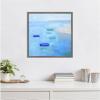 imageKate and Laurel Calm Waters Framed Canvas Wall Art by Giuliana Lazzerini 22 x 22 Sylvie Greywash Coastal Beach Landscapes Art for Wall Decor Living Room Bedroom