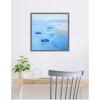 imageKate and Laurel Calm Waters Framed Canvas Wall Art by Giuliana Lazzerini 22 x 22 Sylvie Greywash Coastal Beach Landscapes Art for Wall Decor Living Room Bedroom