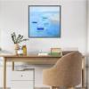 imageKate and Laurel Calm Waters Framed Canvas Wall Art by Giuliana Lazzerini 22 x 22 Sylvie Greywash Coastal Beach Landscapes Art for Wall Decor Living Room Bedroom