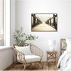 imageKate and Laurel Cannon Beach Wood Walkway Framed Canvas Wall Art by Saint and Sailor Studios 33 x 23 Sylvie Dark Grey Rustic Farmhouse Beach Landscapes Nature Art for Wall Decor Living Room