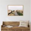 imageKate and Laurel Coastal Beach Boardwalk Ocean Landscape Framed Canvas Wall Art by Patricia Rae 33 x 23 Sylvie Natural Coastal Beach Landscapes Nature Art for Wall Decor Living Room Bedroom