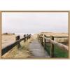 imageKate and Laurel Coastal Beach Boardwalk Ocean Landscape Framed Canvas Wall Art by Patricia Rae 33 x 23 Sylvie Natural Coastal Beach Landscapes Nature Art for Wall Decor Living Room Bedroom
