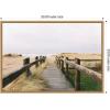 imageKate and Laurel Coastal Beach Boardwalk Ocean Landscape Framed Canvas Wall Art by Patricia Rae 33 x 23 Sylvie Natural Coastal Beach Landscapes Nature Art for Wall Decor Living Room Bedroom
