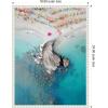 imageKate and Laurel Monterosso 7 Framed Canvas Wall Art by Rachel Dowd 18 x 24 Sylvie Beaded White Coastal Beach Landscapes Art for Wall Decor Living Room Bedroom