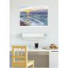 imageKate and Laurel Ocean Sunset with Purple Sky Framed Canvas Wall Art by Patricia Shaw 24 x 18 Sylvie White Coastal Beach Landscapes Nature Art for Wall Decor Living Room Bedroom