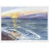 imageKate and Laurel Ocean Sunset with Purple Sky Framed Canvas Wall Art by Patricia Shaw 24 x 18 Sylvie White Coastal Beach Landscapes Nature Art for Wall Decor Living Room Bedroom