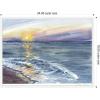 imageKate and Laurel Ocean Sunset with Purple Sky Framed Canvas Wall Art by Patricia Shaw 24 x 18 Sylvie White Coastal Beach Landscapes Nature Art for Wall Decor Living Room Bedroom