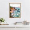 imageKate and Laurel Pho Beach Framed Canvas Wall Art by Nikita Jariwala 18 x 24 Sylvie Natural Coastal Abstract Beach Nature Art for Wall Decor Living Room Bedroom
