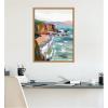 imageKate and Laurel Pho Beach Framed Canvas Wall Art by Nikita Jariwala 18 x 24 Sylvie Natural Coastal Abstract Beach Nature Art for Wall Decor Living Room Bedroom