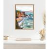 imageKate and Laurel Pho Beach Framed Canvas Wall Art by Nikita Jariwala 18 x 24 Sylvie Natural Coastal Abstract Beach Nature Art for Wall Decor Living Room Bedroom