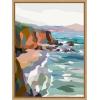imageKate and Laurel Pho Beach Framed Canvas Wall Art by Nikita Jariwala 18 x 24 Sylvie Natural Coastal Abstract Beach Nature Art for Wall Decor Living Room Bedroom