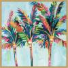 imageKate and Laurel Rainbow Coconuts Framed Canvas Wall Art by Rachel Christopoulous 30 x 30 Sylvie Bright Gold Coastal Tropical Beach Landscapes Art for Wall Decor Living Room BedroomBright Gold