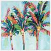 imageKate and Laurel Rainbow Coconuts Framed Canvas Wall Art by Rachel Christopoulous 30 x 30 Sylvie Bright Gold Coastal Tropical Beach Landscapes Art for Wall Decor Living Room BedroomWhite