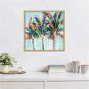 imageKate and Laurel Rainbow Coconuts Framed Canvas Wall Art by Rachel Christopoulous 30 x 30 Sylvie Bright Gold Coastal Tropical Beach Landscapes Art for Wall Decor Living Room BedroomBright Gold