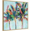 imageKate and Laurel Rainbow Coconuts Framed Canvas Wall Art by Rachel Christopoulous 30 x 30 Sylvie Bright Gold Coastal Tropical Beach Landscapes Art for Wall Decor Living Room BedroomBright Gold