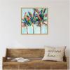 imageKate and Laurel Rainbow Coconuts Framed Canvas Wall Art by Rachel Christopoulous 30 x 30 Sylvie Bright Gold Coastal Tropical Beach Landscapes Art for Wall Decor Living Room BedroomBright Gold