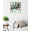 imageKate and Laurel Rainbow Coconuts Framed Canvas Wall Art by Rachel Christopoulous 30 x 30 Sylvie Bright Gold Coastal Tropical Beach Landscapes Art for Wall Decor Living Room BedroomBright Gold