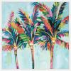 imageKate and Laurel Rainbow Coconuts Framed Canvas Wall Art by Rachel Christopoulous 30 x 30 Sylvie Bright Gold Coastal Tropical Beach Landscapes Art for Wall Decor Living Room BedroomWhite