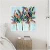 imageKate and Laurel Rainbow Coconuts Framed Canvas Wall Art by Rachel Christopoulous 30 x 30 Sylvie Bright Gold Coastal Tropical Beach Landscapes Art for Wall Decor Living Room BedroomWhite