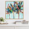 imageKate and Laurel Rainbow Coconuts Framed Canvas Wall Art by Rachel Christopoulous 30 x 30 Sylvie Bright Gold Coastal Tropical Beach Landscapes Art for Wall Decor Living Room BedroomBright Gold