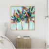 imageKate and Laurel Rainbow Coconuts Framed Canvas Wall Art by Rachel Christopoulous 30 x 30 Sylvie Bright Gold Coastal Tropical Beach Landscapes Art for Wall Decor Living Room BedroomBright Gold