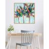 imageKate and Laurel Rainbow Coconuts Framed Canvas Wall Art by Rachel Christopoulous 30 x 30 Sylvie Bright Gold Coastal Tropical Beach Landscapes Art for Wall Decor Living Room BedroomBright Gold
