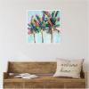 imageKate and Laurel Rainbow Coconuts Framed Canvas Wall Art by Rachel Christopoulous 30 x 30 Sylvie Bright Gold Coastal Tropical Beach Landscapes Art for Wall Decor Living Room BedroomWhite