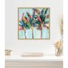 imageKate and Laurel Rainbow Coconuts Framed Canvas Wall Art by Rachel Christopoulous 30 x 30 Sylvie Bright Gold Coastal Tropical Beach Landscapes Art for Wall Decor Living Room BedroomBright Gold