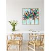 imageKate and Laurel Rainbow Coconuts Framed Canvas Wall Art by Rachel Christopoulous 30 x 30 Sylvie Bright Gold Coastal Tropical Beach Landscapes Art for Wall Decor Living Room BedroomBright Gold