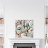 imageKate and Laurel Sylvie Neutral Painterly Oyster Roast 2 Framed Canvas Wall Art by Mary Sparrow 30 x 30 Beaded White Coastal Abstract Beach Art for Wall Decor Living Room Bedroom Office KitchenBeaded White