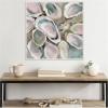imageKate and Laurel Sylvie Neutral Painterly Oyster Roast Framed Canvas Wall Art by Mary Sparrow 30 x 30 Beaded White Coastal Abstract Beach Art for Wall Decor Living Room Bedroom Office KitchenBeaded White